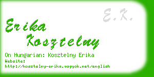 erika kosztelny business card